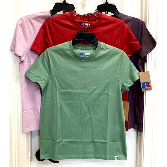 RUSSELL ATHLETIC - NWT-L Sz S Bundle of 4 Women's Short-Sleeve Tees/Muted Colors - Picture 14 of 14